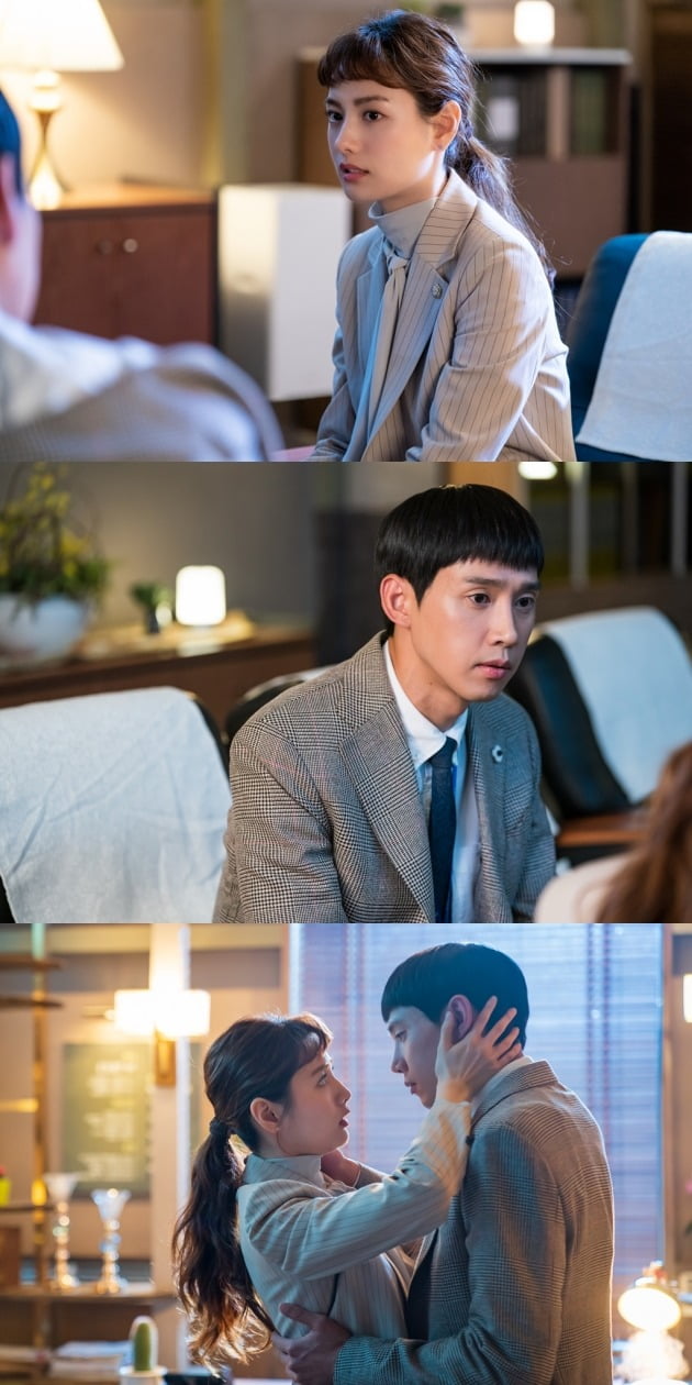 '출사표' 나나와 박성훈의 키스 1초 전 모습이 포착됐다. / 사진제공=셀트리온엔터테인먼트, 프레임미디어