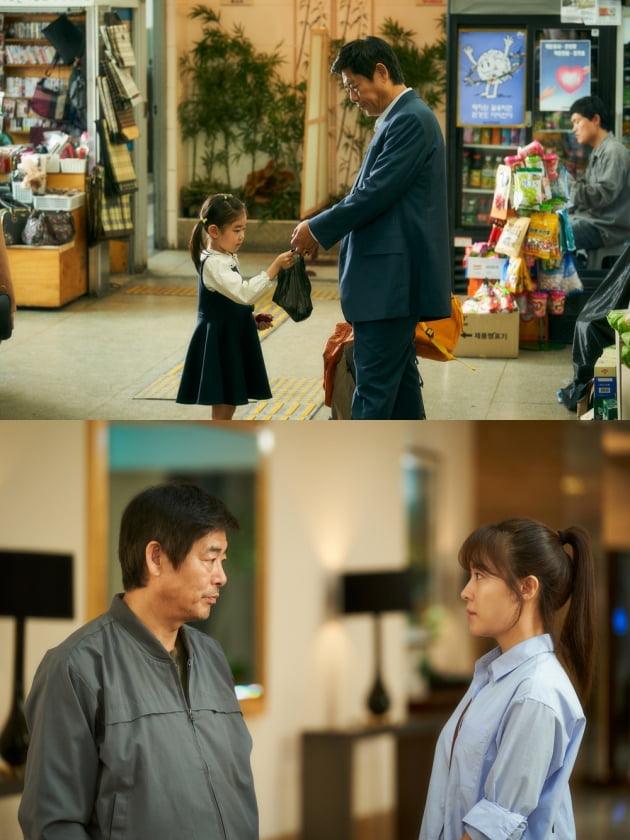 영화 '담보' 성동일-박소이(위), 성동일-하지원(아래)./ 사진제공=CJ엔터테인먼트