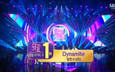 '인기가요' 방탄소년단, '다이너마이트' 출연없이 1위