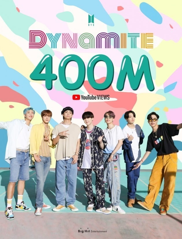 그룹 방탄소년단 'Dynamite' 뮤직비디오 4억 뷰 / 사진제공=빅히트엔터테인먼트