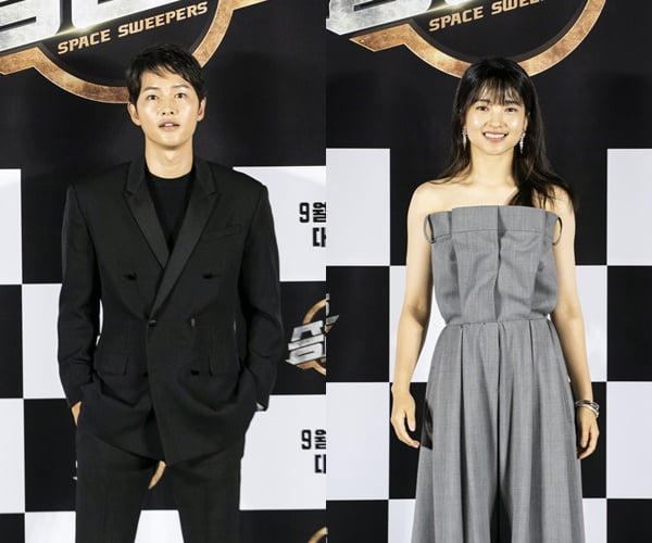 영화 '승리호' 주연배우 송중기(왼쪽)와 김태리/ 사진제공=메리크리스마스