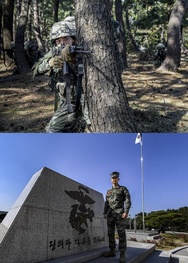 군 복무 중인 샤이니 민호/ 사진=해병대 SNS