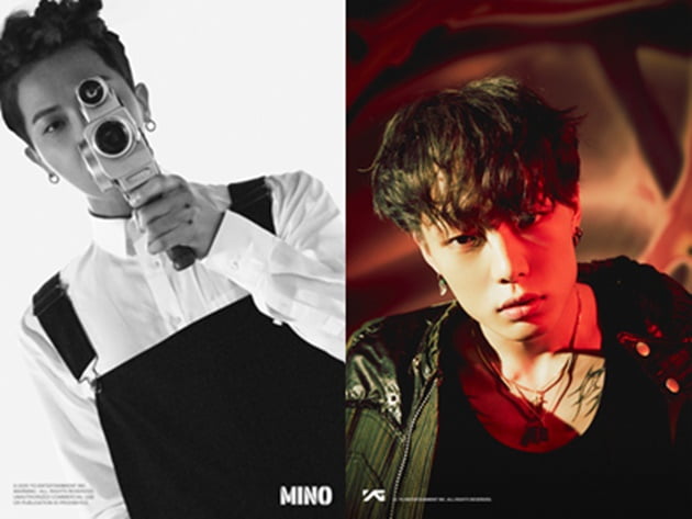 그룹 위너 송민호(왼쪽)과 아이콘 바비. 사진 = YG엔터테인먼트 제공