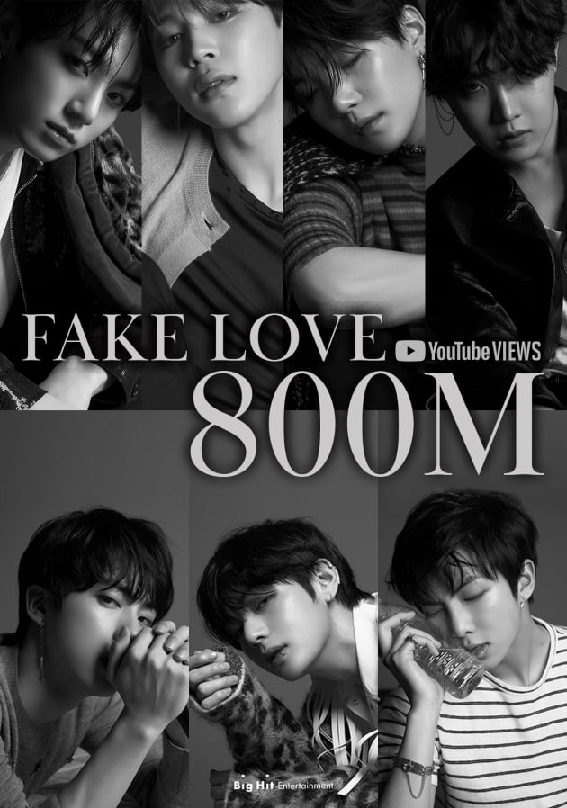 방탄소년단 'FAKE LOVE' MV 8억뷰 돌파…통산 세 번째 /사진=빅히트엔터테인먼트 제공