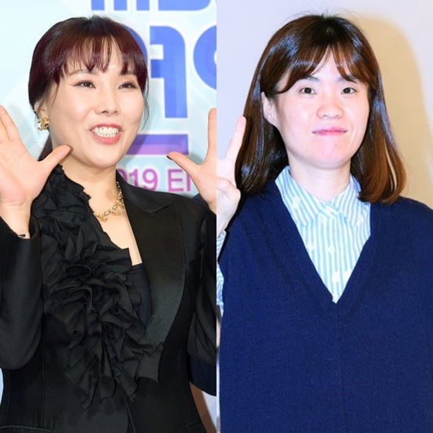 개그우먼 신봉선(왼쪽)과 고(故) 박지선. /텐아시아DB