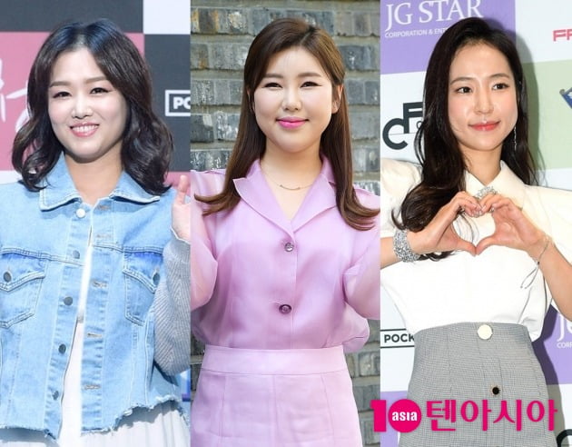 가수 정미애(왼쪽), 송가인, 홍자