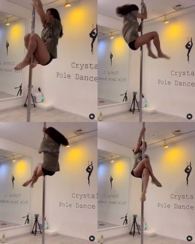 '류필립♥' 미나, 폴댄스 시선 강탈…군살이 하나도 없네