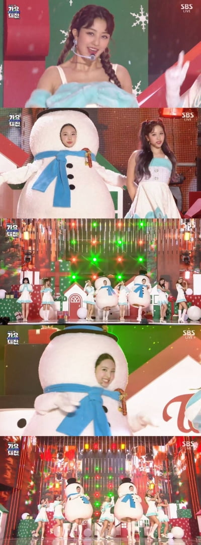 '2020 SBS 가요대전' 트와이스, 눈사람 분장도 찰떡…러블리 'Merry & Happy'