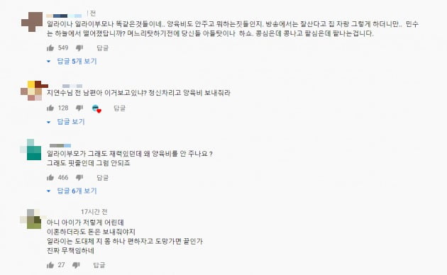 지연수가 신용불량자 고백을 하자 전 남편 일라이에게 분노의 화살이 쏠렸다. /사진=유튜브 캡쳐