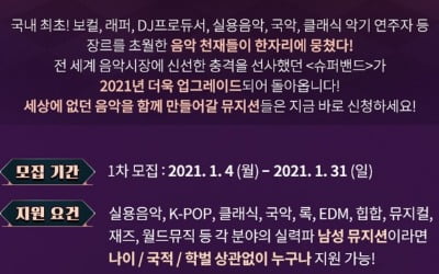"여자 지원 NO"…'슈퍼밴드2', 또 성별 한정지었다 [종합]