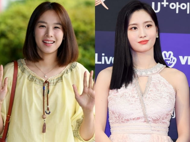 배우 조윤희(왼쪽)와 트와이스의 모모. /텐아시아DB