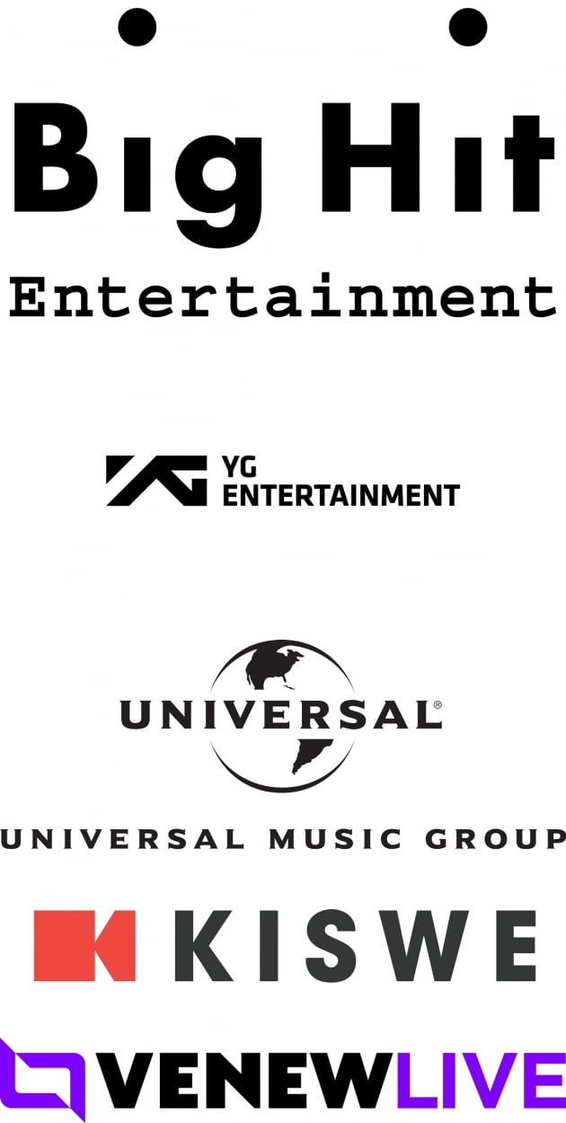 /사진 = 빅히트-YG-유니버설-KISWE-VENEWLIVE 제공