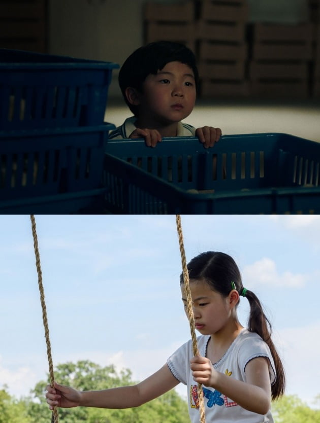 영화 '미나리'의 데이빗 역 배우 앨런 김(위), 앤 역 배우 노엘 케이트 조 / 사진제공=판씨네마