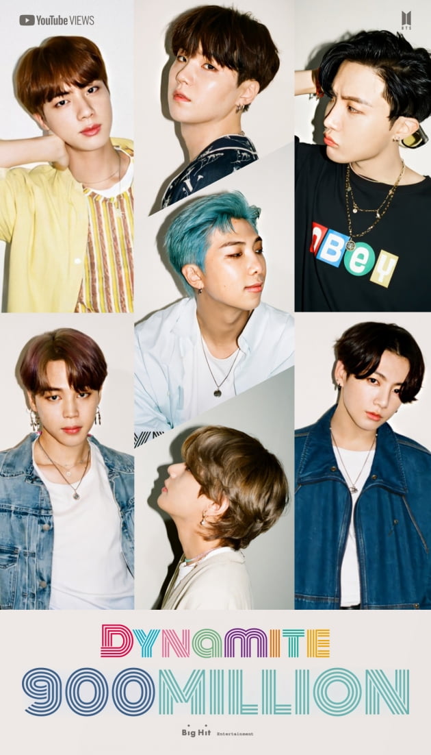 방탄소년단 '다이너마이트' MV 9억뷰 돌파 /사진=빅히트엔터테인먼트 제공