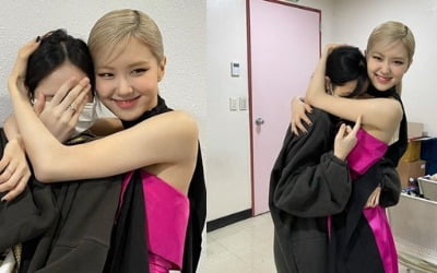 리사, 깐머리+생얼로 로제 응원…블랙핑크 '찐우정'