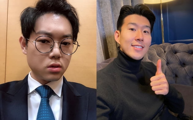 BJ 감스트(왼쪽), 축구선수 손흥민/ 사진=인스타그램