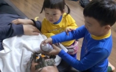 '슈돌' 연우X하영, 도경완 서프라이즈 파티 성공?