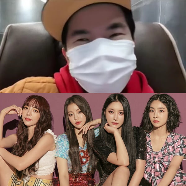 개그맨 윤성한(위)와 그룹 브레이브걸스/ 사진=아프리카TV 캡처, 브레이브사운드