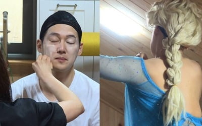 '동상이몽2' 오지호, 아들 울린 분장쇼…충격의 전신 쫄쫄이