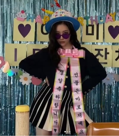 S라인 선미, 30세 생일 인간 화환 '변신'..."생일 선물은 바로 저" [TEN ★]