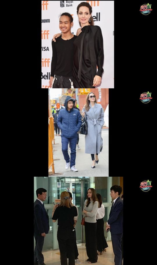 안젤리나 졸리 내한 당시./ 사진=MBC 방송화면
