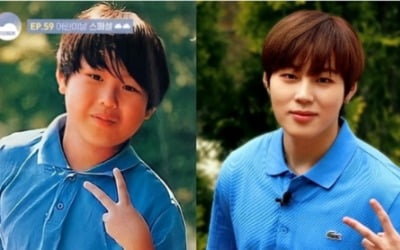 하성운, 어린이날 맞아 과거사진 재연 '깜찍 브이'