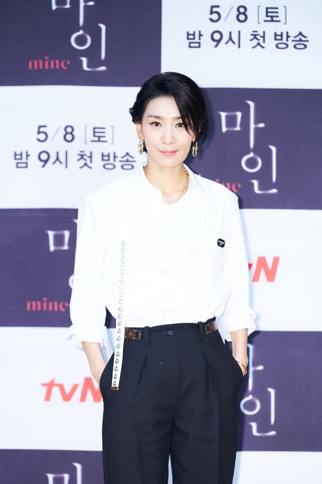 배우 김서형이 7일 오후 온라인 생중계된 tvN 새 토일드라마 '마인' 제작발표회에 참석했다. /사진제공=tvN