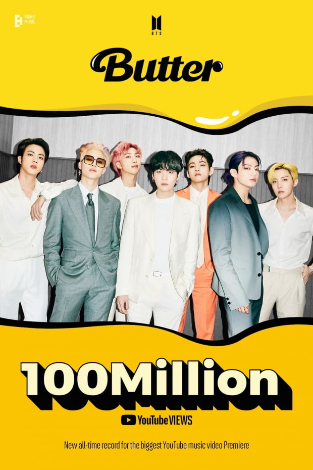 방탄소년단 'Butter' 1억뷰 돌파 기념/ 사진=빅히트 제공