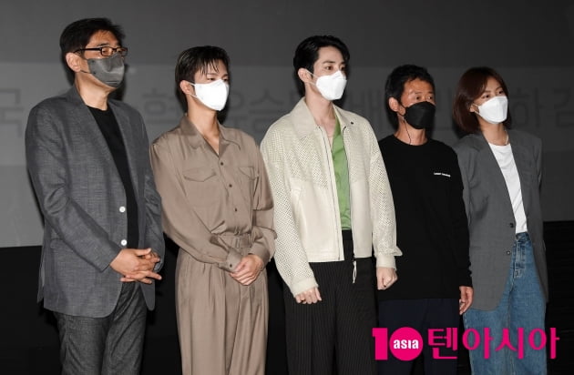 [TEN 포토] 영화 '파이프라인' 주역들 무대인사 왔어요