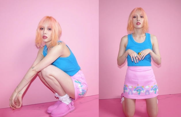 '44kg' 현아, 가슴골 노출 '파격 스타일링' [TEN★]
