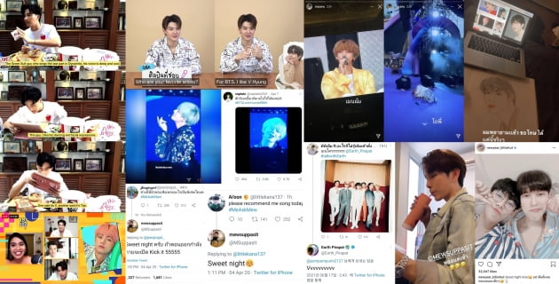 방탄소년단 뷔, 버터처럼 사르르 태국 배우들의 워너비 스타로 등극