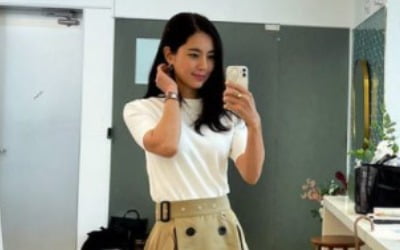 '차세찌♥' 한채아, 트렌치코트로 만든 스커트? "빨리 끝난 촬영" [TEN★]