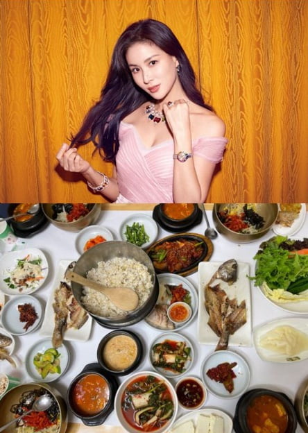 배우 고소영(위)이 공개한 한식 만찬/ 사진=인스타그램
