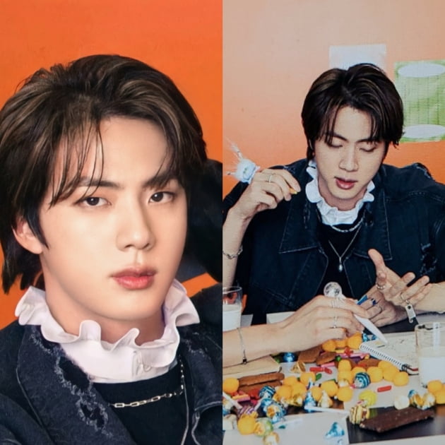 방탄소년단 진, 노란색 전화기와 수갑 찬 머그샷 포토로 팬심 저격