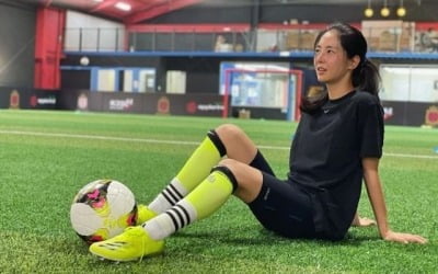 '차세찌♥' 한채아, 축구 향한 열정은 프로 못지않아…상기된 볼 '눈길' [TEN★]