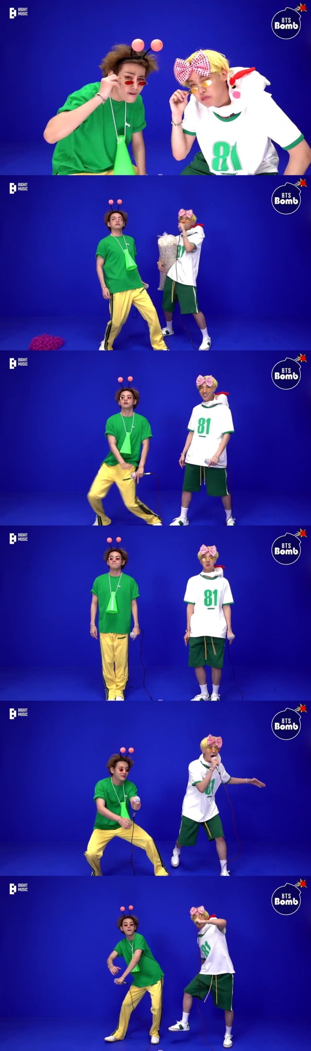 방탄소년단 뷔, 몸을 사리지 않는 흥부자..코믹 분장마저 완벽 소화