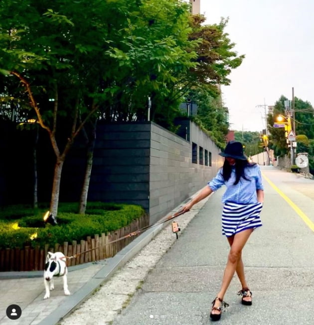 이혜영, 변함없는 12억 각선미...반려견과 산책중[TEN★]