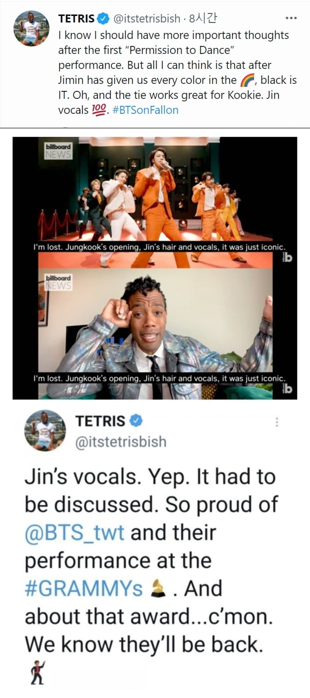 '지미 팰런 쇼' 찢은 방탄소년단 진, "테너도 힘든 G#4s음을 완벽 소화"
