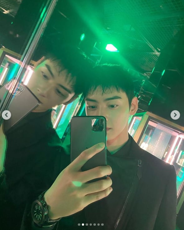차은우, 명품 수트 가리지 못한 얼굴천재의 샤프한 비주얼[TEN★]