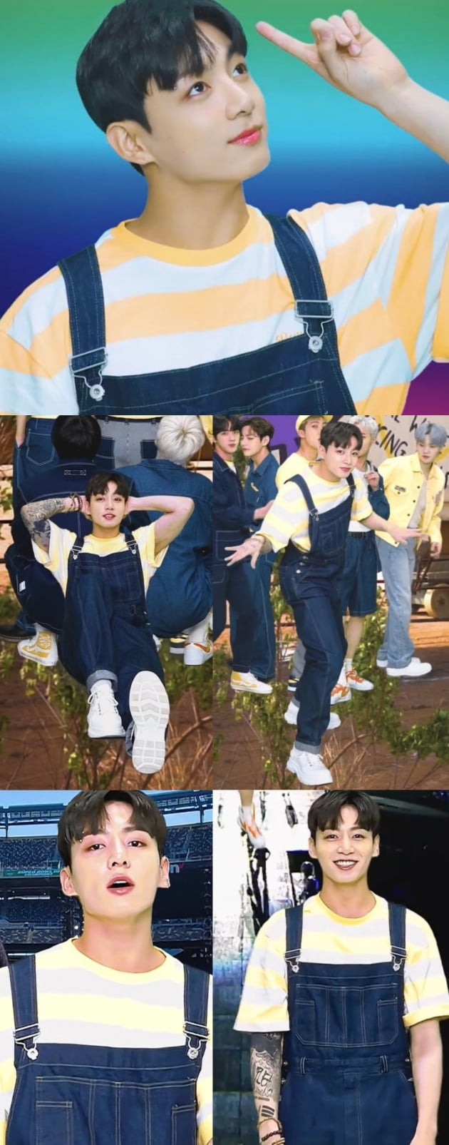 '방탄TV' 방탄소년단 정국, 멜빵 청바지 입고 상큼 발랄 '과즙미' 팡팡