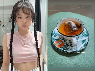 블랙핑크 제니, 명품G사 이탈리아제 찻잔에 세계 3대 명차로 "티타임" 힐링 [TEN★]