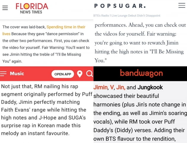 '쇼 스토퍼' 방탄소년단 지민, 'I'll Be Missing You' 초고음 외신 극찬세례...구글 트렌드 1위