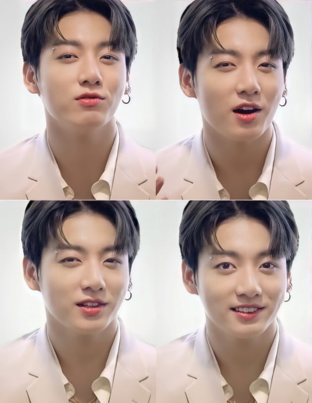 방탄소년단 정국, 눈썹 들어 올리고 '눈 웃음' 모바일 광고 속 '매혹적 섹시美'