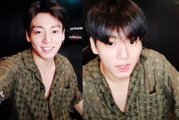 방탄소년단 정국, 브이라이브에서 입은 상,하 세트 옷 1시간 안돼 '품절대란'