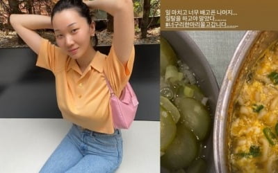 장윤주, 배고픔에 일탈 감행…야식으로 라면 한 그릇 '뚝딱' [TEN★]