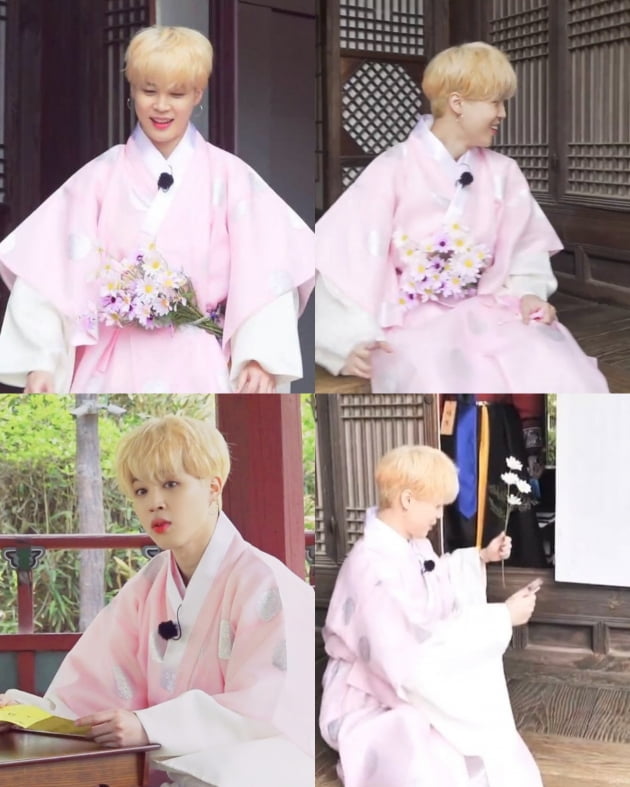 '달려라 방탄' 지민, 전대미문 꽃도령 등장…민속촌을 런웨이로
