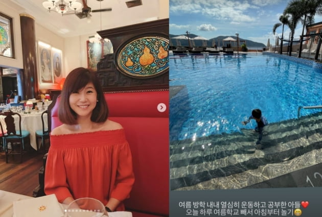 '홍콩댁' 강수정, 子 위해 넓은 수영장 통째로 빌린거야?...남다른 클라스[TEN★]