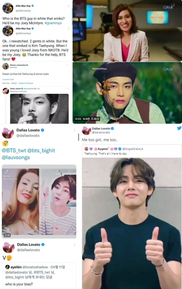 방탄소년단 뷔, 국경 초월 매력로 해외 셀럽들의 '글로벌 최애 스타' 자리매김 