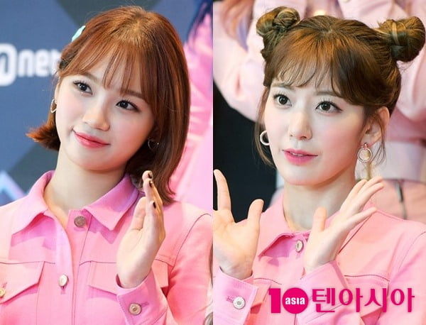 김채원(왼쪽), 미야와키 사쿠라 / 사진=텐아시아DB