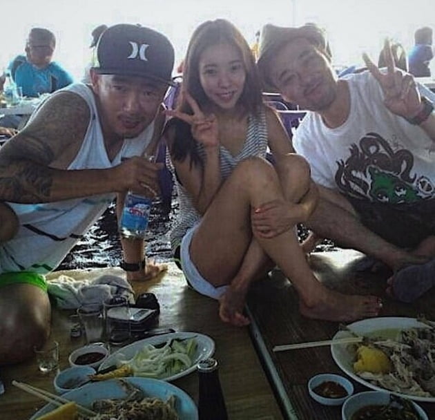 이하늘(왼쪽), 박유선, 고 이현배./사진=박유선 인스타그램